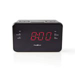 Digital klockradio | LED Display | 1x 3.5 mm Audio Input | Tidsprojektion | AM / FM | Snooze-funktion | Sov timer | Antal alarm: