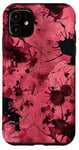 Coque pour iPhone 11 Rose minimaliste floral sanglant rouge sang éclaboussure Halloween