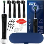 Oral-B Vitality Pro D103 Protect X Clean (Cross Action Black) + 4 svarta precisionsspetsar + marinblått fodral