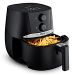 MEDION Air Fryer E20 L (Friteuse sans huile à air chaud, capacité 3,2 L, 1400 W, petit et facile à utiliser, régulation de la température et du temps, protection contre la surchauffe, MD10711) noir