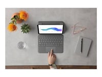 Logitech Folio Touch - Clavier et étui - avec trackpad - rétroéclairé - Apple Smart connector - gris oxford - pour Apple 10.9-inch iPad Air (4ème génération, 5ème génération)