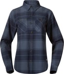 Bergans Women's Nordmarka Flannel Shirt Granite Blue/navy Blue Check, L