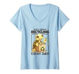 Womens Turtle - Shell-ebrate Recycling V-Neck T-Shirt