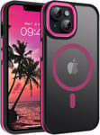 Iphone 13 Coque Magnétique Iphone 14 Case Translucide [Compatible Avec Magsafe] Avec Aimant Puissant Pour Iphone 13/14, Etui Mate Antidérapante Anti-Rayures Housse Fin, Rose Fluo.[F1424]