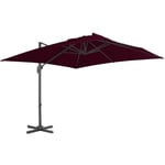 Vidaxl - Parasol déporté avec mât en aluminium Rouge bordeaux 300x300 cm Rouge bordeaux