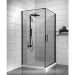 Cabine de Douche Alava - 90 x 90 x 190 cm Badplaats Noir - Verre teinté