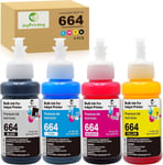 664 Cartouche Encre Compatible pour Epson T664 T6641 Bouteille d' Encre Multipack pour Epson ET-2500 ET-2550 ET-2600