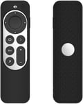 Étui Coque en Silicone Compatible avec Apple TV 4K 2021 Télécommande, Ultra-Mince et Léger, Anti-Chute, Anti-Collision, Convient pour Le boîtier de télécommande Apple TV 4K 2021.Noir.[G247]