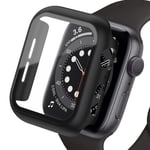 Härdat fodral för Apple Watch Watch Case 9 8 7 6 5 4 38 40mm Tillbehör Skärmskydd iWatch Serie 44mm 45mm 41mm 42mm Svart Black 2 Series 123 42MM