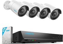 5MP Caméra de Surveillance Extérieure, Kit Vidéo Surveillance avec 8CH 2To NVR et 4 Caméras IP PoE Filaire 5MP, Détection Personne/Véhicule, Vision Nocturne de 30m avec Audio, RLK8-410B4-5MP.[G788]