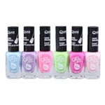 6st nagellack, nail polish - Set  - multifärg