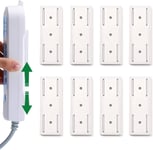 8 Pcs Support de Douille sans Poinçon, Auto-Adhésive, Fixation Multiprise Murale idéal pour l'organisation électrique d'un Bureau de Cuisine (Blanc)