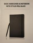 A5 Lined Hardback Notebook Notepad Ruled Journal Diary Book Black w/ Stylus Pen