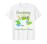 Vintage Love Plant Gardening Lady Because Murder Is Wrong T-Shirt