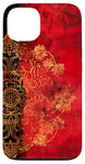 Coque pour iPhone 13 Rouge Abstrait Ethnique Rejoice Always Christian Bible Verse