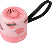 Mr. Wonderful Mini Enceinte Bluetooth Sans Fil Design Coeurs De La Marque Avec 3-4 Heures D'Autonomie. Couleur Rose.[X680]