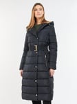 Barbour International Track Line Long Quilted Hooded Coat