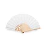 eBuyGB Folding Handheld Fan, Wooden Hand Fan, Wedding Party Accessory, Pocket Sized Fan for Wedding Gift, Party Favours, Summer Holidays, Mini Travel Fan Home Décor - White (Pack of 5)