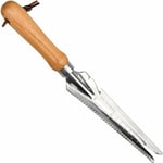 Ineasicer - Outil Gouge de Désherbage en Acier Inoxydable avec Poignée en Bois, 33.5cmx3cm Désherbeur Manuel pour Jardin Désherbage