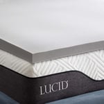 LUCID Surmatelas de 5 cm en Mousse à mémoire de Forme au de Charbon de Bambou – Surmatelas 120 x 200 cm