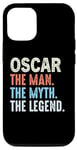 Coque pour iPhone 15 Oscar The Legend Name Personnalisé Cute Idea Homme Vintage