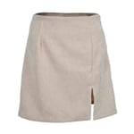 Femme Mini Jupe,Dames Taille Haute Jupe Sexy Split Crayon Jupe Droite Causal Mode Solide Jupe Tube Automne Filles Robe Courte Vêtements De Travail Bureau Vêtements De Travail De Jour, Beige, M