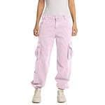 Replay women's cargo trousers with stretch, pink (Bubble Pink 066), 30W