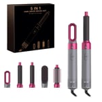 5in1 Hair Dryer Hot Comb Set Professional Curling Iron Straightener Styling Tool