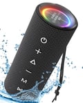 Tronsmart Mirtune C2 Enceinte Bluetooth Portable, Haut-Parleur Bluetooth 5.3 sans Fil avec Lumière LED, 360° Basses Puissantes, Étanche IPX7, Autonomie de 24h, Contrôle Via l'application pour Fête