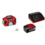 Einhell Compresseur sans fil PRESSITO 18/21 Power X-Change (Li-Ion, 18 V, pompes haute et basse pression, affichage numérique de la pression, arrêt automatique) avec Chargeur et Batterie 5,2Ah