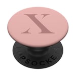 Lettre X Monogramme Nom Initiale X Rose Marron Cadeau pour Elle PopSockets PopGrip Adhésif