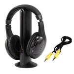 Nouveau 5 en 1 casque sans fil RF casque sans fil avec micro pour PC TV UK Radio