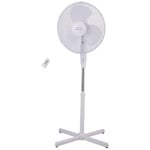 Domair Ventilateur sur pied 45 W diamètre 40 cm avec télécommande - Blanc