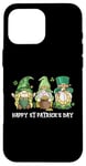 Coque pour iPhone 16 Pro Max Gnomes irlandais heureux de la Saint-Patrick