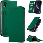 S. Dawezo Coque pour iPhone XR Housse en Cuir Portefeuille Emplacement Carte und Fermeture Magnétique Etui Flip Cover Case pour iPhone XR - Vert