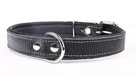 Capadi K0721 Collier pour Chien en Cuir véritable Noir Largeur 30 mm Longueur 56 cm