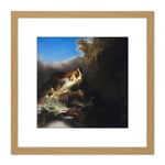 Rembrandt The Rape Of Proserpine 8X8 Inch Square Wooden Framed Wall Art Print Picture with Mount