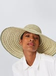 John Lewis Pinstripe Wide Brim Hat, Natural