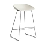 HAY About a Stool 38 Low barstol 2.0 Melange cream-rostfritt stålstativ