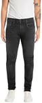 REPLAY Adult M914 Anbass Jeans, Black Delavè 099-1, 33W / 32L