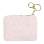 DRAEGER Paris | Porte-Monnaie Peluche Rose | Porte-Feuille Tout Doux avec Porte-clés |Trousse Maquillage, Trousse Crayons | Idée Cadeau Fille Femme Enfant Adulte | Cadeau Mignon