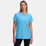 Haut à manches courtes Under Armour Rival Core pour femme Ether Bleu / Blanc M