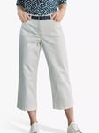 Pure Collection Wide Leg Cropped Jeans, Ecru