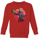 Guardians of the Galaxy Retro Rocket Raccoon Kids' Sweatshirt - Red - 3-4 Years