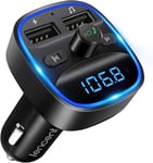 LENCENT FM Transmitter, Bluetooth Wireless Radio Adapter Car Kit with 2 USB Car