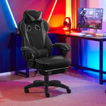 WOLTU Chaise Gaming Tissu Respirant Ergonomique Fauteuil Gaming, Livestream Siege Gaming Gamer avec Pivotant Chaise Bureau Grand Dos & Grand Siège pour Personne Lourde, Gris, GS01gr