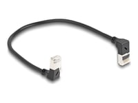 Delock Rj45 Nätverkskabel Cat.6A S/Ftp Slim 90° Vinklad Upptill/Nedtill 0,25 M Svart