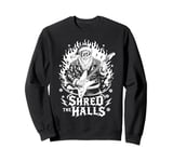 Shred The Halls Christmas Rocker Santa Rock Guitarist Sweatshirt