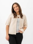 Selected Femme Sia Ras 2/4 Rib Knit Cardigan - Dame - Beige - S