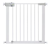 Safety 1st Barrière de Sécurité Extensible à Fermeture Facile, Barrière d'Escalier à Fixation par Pression, Barrière pour Bébé Également Pratique pour les Chiens, de 6 mois à 2 ans, Metal White